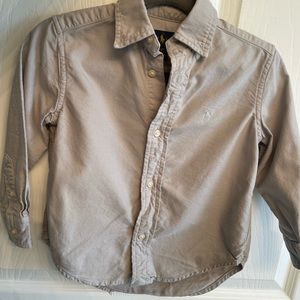 Ralph Lauren Toddler Boy Grey Button Down Shirt Size 2/2T.